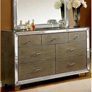 B1680 - 1 Cosette : Tủ 7 Ngăn Kéo + Kính Đính Đồng